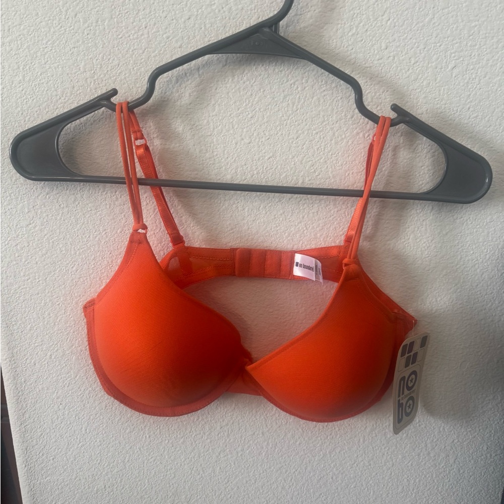 No Boundaries Neon Orange Underwire Bra 38C Padded T-Shirt